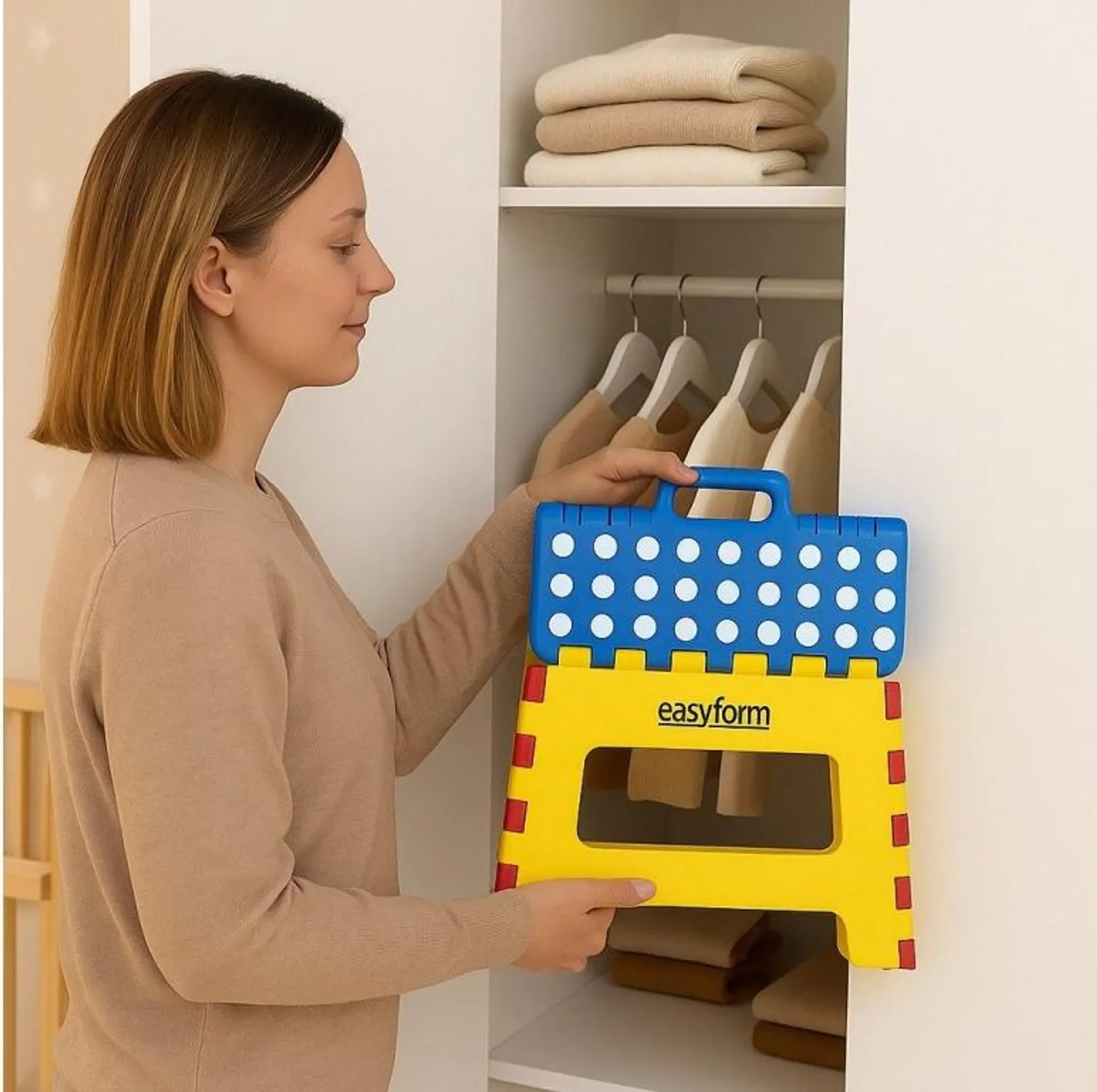 Klapphocker – Anti-Rutsch-Stuhl • 150 kg Belastbarkeit • 22 cm Höhe